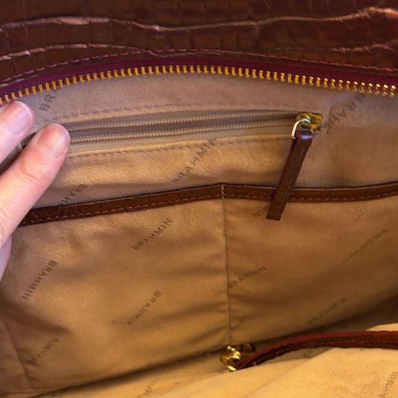 Brahmin Rich Burgundy Crocodile Satchel - Picture 8 of 9